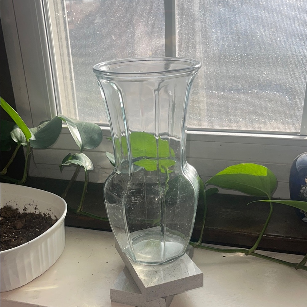 Elegant Clear Vintage Glass Vase Brody Co.